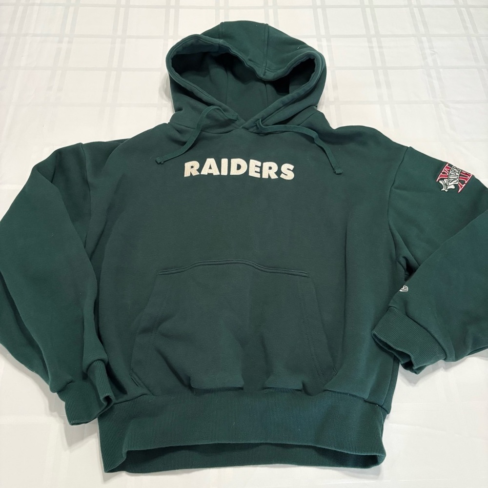 Las Vegas Raiders NFL New Era Green Sweatshirt Hoodie Womens Large Raider Nation